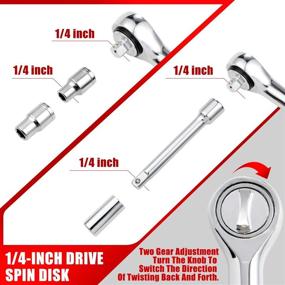 img 2 attached to 🛠️ 38-Piece Repair Tool Set for Socket Wrenches with Quick Release 1/4 inch Drive, Including Screwdriver Bits