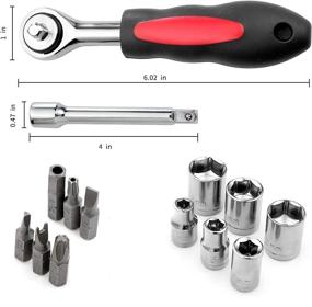 img 3 attached to 🛠️ 38-Piece Repair Tool Set for Socket Wrenches with Quick Release 1/4 inch Drive, Including Screwdriver Bits