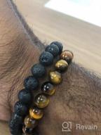img 1 attached to MengPa Mens Beaded Bracelet Set Lava Rock Beads Couples Matching Jewelry For Women review by Heather Rheault