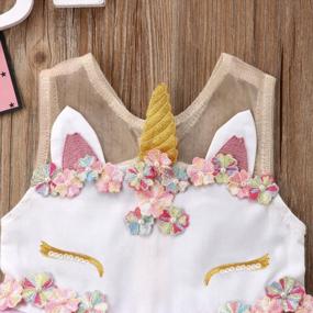 img 2 attached to Baby Girls Unicorn Dress Flower Girl Dress Baby Kids Girl 3D Flower Lace Pageant Party Dress Summer Fashion Clothes