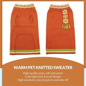 img 3 attached to Warm and Stylish Queenmore High Neck Dog Sweater with Scarf: Keep Your Beloved Pets Cozy and Fashionable!