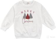 🎄 christmas clothes for unisex kids: toddler baby girl boy crewneck sweatshirt with long sleeve - xmas tree & santa pullover top логотип