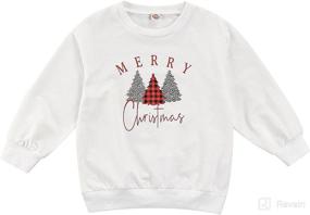 img 4 attached to 🎄 Christmas Clothes for Unisex Kids: Toddler Baby Girl Boy Crewneck Sweatshirt with Long Sleeve - Xmas Tree & Santa Pullover Top