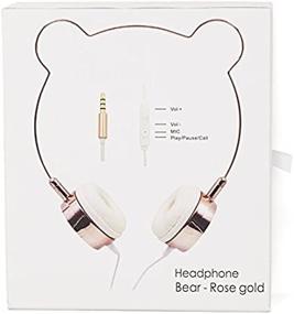 img 2 attached to 🎧 Rose Gold Bear Ears Headphones: Stylish Wire Frame Headset with Microphone – Lux Accessories