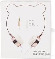 🎧 rose gold bear ears headphones: stylish wire frame headset with microphone – lux accessories logo