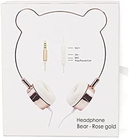 img 3 attached to 🎧 Rose Gold Bear Ears Headphones: Stylish Wire Frame Headset with Microphone – Lux Accessories