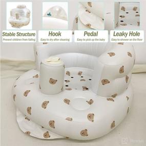 img 2 attached to Airswim Baby Inflatable Seat: Summer Toddler Chair for Sitting Up with Storage Case & Bear Head, Ideal Baby Shower Gift
