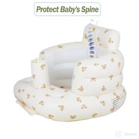 img 3 attached to Airswim Baby Inflatable Seat: Summer Toddler Chair for Sitting Up with Storage Case & Bear Head, Ideal Baby Shower Gift