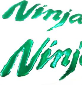 img 1 attached to 🏍️ Kawasaki Ninja 250 300 400 650 1000 Green 3D Logo Emblem Sticker Decal with Polish Gloss and Raised Design