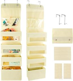 img 4 attached to Maximize Storage Space with the FGSAEOR 5-Shelf Over The Door Organizer - Perfect for Nursery Closet Organization, Baby Diapers, Plush Toys, Cosmetics, and More! (1Pack - Beige)