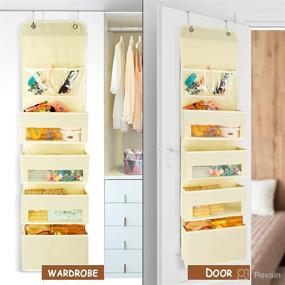 img 1 attached to Maximize Storage Space with the FGSAEOR 5-Shelf Over The Door Organizer - Perfect for Nursery Closet Organization, Baby Diapers, Plush Toys, Cosmetics, and More! (1Pack - Beige)