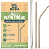 🌱 boonboo bamboo paper straws - 100ct individually wrapped, bendable head - biodegradable, compostable straws with zero-plastic waste logo