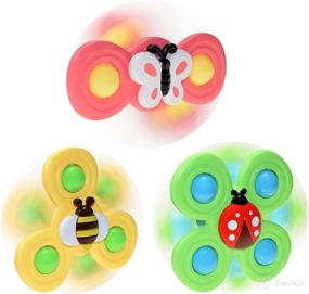 img 4 attached to BAKAM High Chair Toy: Suction Cup Spinning 🪀 Top for Babies and Toddlers - 3 Pack Gift Set