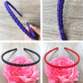 img 2 attached to 💇 Vibrant Pigtail Skinny Hairbands with Colorful Headbands