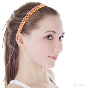 img 1 attached to 💇 Vibrant Pigtail Skinny Hairbands with Colorful Headbands