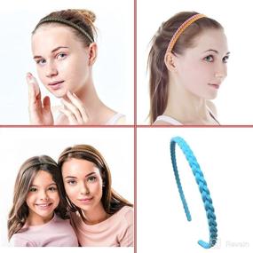 img 3 attached to 💇 Vibrant Pigtail Skinny Hairbands with Colorful Headbands