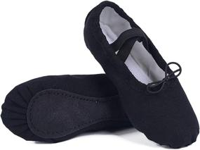 img 4 attached to 🥿 Stylish Ambershine Ballet Toddlers Women's Canvas Slippers for Girls - Trendy Flats Shoes