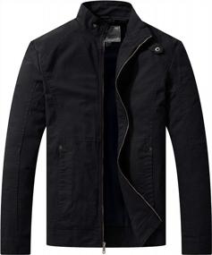 img 4 attached to Men'S Lightweight Cotton Military Jacket Zip Up Outerwear Coat By WenVen