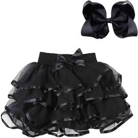 img 4 attached to BGFKS Layered Matching Hairbow Ballet Girls' Clothing : Skirts & Skorts