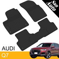 🚗 custom-fit rubber car floor mat for audi q7 2017-2021 - full black auto floor liners, all-weather, heavy duty, odorless - san auto логотип