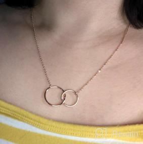 img 6 attached to Rose Gold Filled Infinity Double Circles Necklace For Niece - Birthday Gift Women Girls