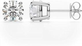 img 1 attached to Voss+Agin Lab Grown Diamond Stud Earrings AGI Certified VS/SI Clarity E-F Color, Set In 14K Gold