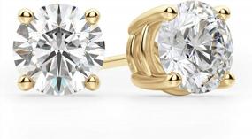 img 2 attached to Voss+Agin Lab Grown Diamond Stud Earrings AGI Certified VS/SI Clarity E-F Color, Set In 14K Gold