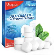 powerful 12 pack vacplus toilet bowl cleaner tablets with bleach for effortless toilet cleaning – long-lasting sustained-release technology logo
