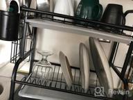img 1 attached to GSlife Dish Drying Rack Rustproof, 201 Stainless Steel 2 Tier Dish Racks With 3 Drainboards For Kitchen Counter, Dish Drainer With Utensils Holder,Cutting Board Holder,Black review by Lacey Mendoza