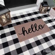 img 1 attached to Stylish Lamberia Checkered Area Rug In Classic Buffalo Plaid Pattern - Indoor/Outdoor Black And White Checkered Carpet Perfect For Kitchen, Hallway, And Beyond - 2' X 4'3" Size review by Katie Jones