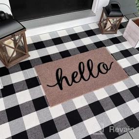 img 8 attached to Stylish Lamberia Checkered Area Rug In Classic Buffalo Plaid Pattern - Indoor/Outdoor Black And White Checkered Carpet Perfect For Kitchen, Hallway, And Beyond - 2' X 4'3" Size