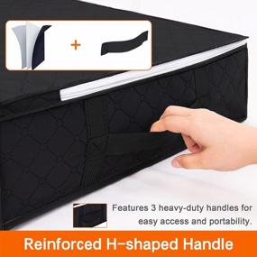 img 1 attached to Vieshful Under Bed Storage Containers Foldable Underbed Storage Bags Clothes Organizers For Bedroom Closet Dorm Blankets Sweaters Toys With Clear Window, Reinforced Handle, Sturdy Structure, 40L, 5-Pack, Black