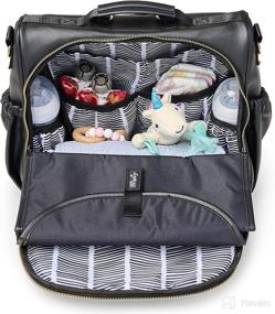 img 3 attached to 👜 Blissly Premium Vegan Leather Convertible Diaper Bag - Thinsulate by 3M Bottle Pockets, Changing Pad, Stylish Interior Design