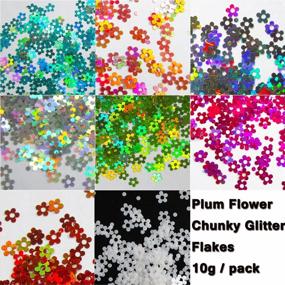 img 3 attached to LoveOurHome 8 Colors Flower Chunky Glitter Flakes Holographic Floral Blossom Shaped Confetti Sequins Nail Sticker Accesories For Resin Crafts Acrylic Nails Makeup