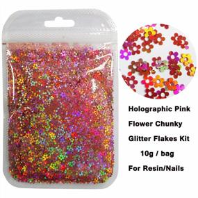 img 2 attached to LoveOurHome 8 Colors Flower Chunky Glitter Flakes Holographic Floral Blossom Shaped Confetti Sequins Nail Sticker Accesories For Resin Crafts Acrylic Nails Makeup