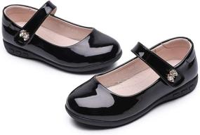 img 1 attached to 👞 ALPHELIGANCE School Uniform Strap Flats for Girls - Girls' Shoes