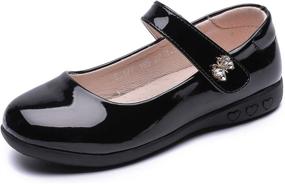 img 2 attached to 👞 ALPHELIGANCE School Uniform Strap Flats for Girls - Girls' Shoes