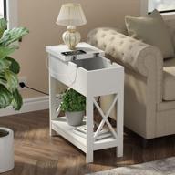 white choochoo end table with charging station & storage | usb ports, power outlets for small spaces logo