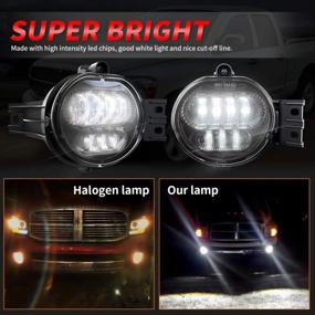 img 2 attached to LED Fog Lights Passing Lamps For Dodge Ram 1500/2500/3500 Pickups 2002-2009 & Durango 2004-2006, Upgraded XPCTD Black Truck Fog Lights