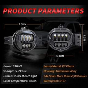 img 1 attached to LED Fog Lights Passing Lamps For Dodge Ram 1500/2500/3500 Pickups 2002-2009 & Durango 2004-2006, Upgraded XPCTD Black Truck Fog Lights
