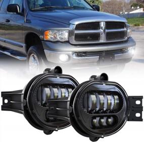 img 4 attached to LED Fog Lights Passing Lamps For Dodge Ram 1500/2500/3500 Pickups 2002-2009 & Durango 2004-2006, Upgraded XPCTD Black Truck Fog Lights