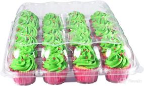 img 3 attached to Convenient 24 Pack Cupcake Boxes - Set of 4 - Durable Plastic Cupcake Containers by Katgely