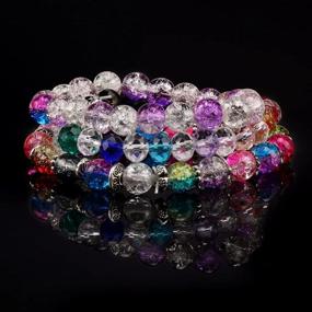 img 1 attached to 400Pcs Assorted Color 8Mm Glass Beads For Jewelry Making Bracelets - Includes 200Pcs Faceted Crystal Glass Beads And 200Pcs Crackle Lampwork Glass Round Beads - Packaged In 2 Boxes By QUEFE