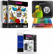 набор для рисования artisto для сухих материалов: 2 альбома для рисования, 72 цветных карандаша и набор для рисования из 18 предметов логотип