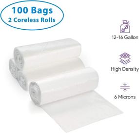 img 1 attached to 🗑️ Quality Clear Garbage Can Liners: 12-16 Gallon, 100 Count - Ideal for Office, Home, and Hospital Use