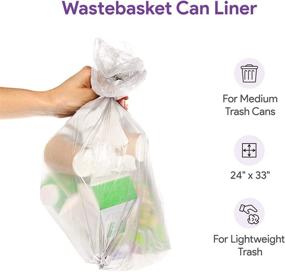 img 2 attached to 🗑️ Quality Clear Garbage Can Liners: 12-16 Gallon, 100 Count - Ideal for Office, Home, and Hospital Use