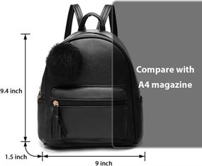 img 3 attached to 🎒 Women's Leather Daypack Shoulder Handbags & Wallets for Teenagers at Fashion Backpacks