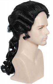 img 4 attached to Linfairy Short Black Green Halloween Costume Curly Wig for Anime Cosplay