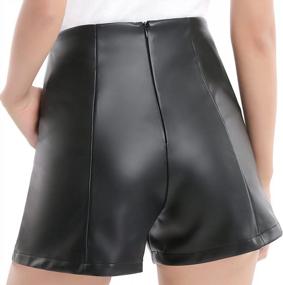 img 2 attached to High Waisted Faux Leather Shorts For Women With Pockets And Wide Leg Design By Everbellus