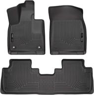 🚗 husky liners - 99651 weatherbeater front & 2nd seat floor mats black for 2016-19 lexus rx350/rx450h logo